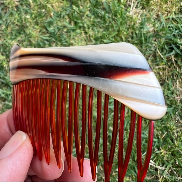 VTG Cellulose Tortoise Shell Side Hair Comb Plastic Made in USA 3 1/4” GUC - Picture 7 of 10